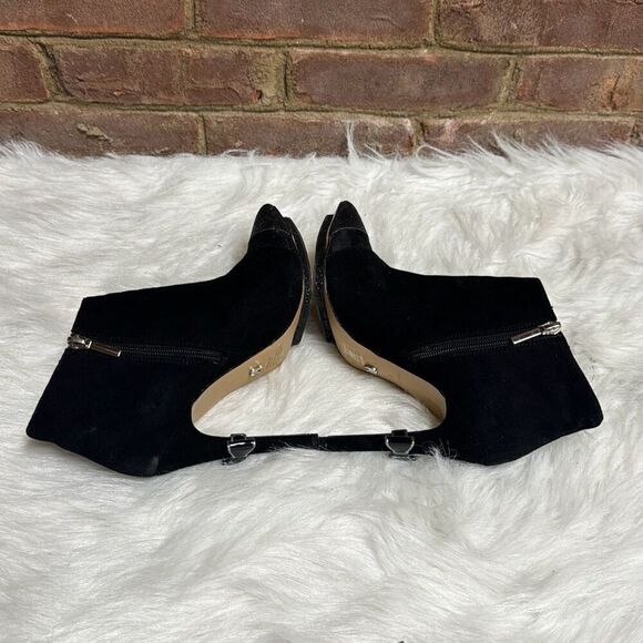 Victoria’s Secret Women’s Black Leather Suede Pointed Toe Bootie Size 8 - Picture 5 of 12